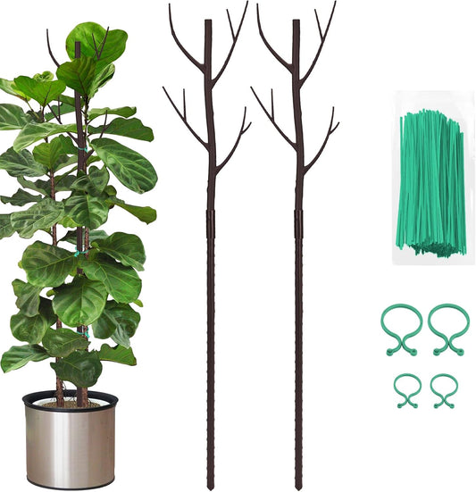 Plant Support Stakes for Indoor Plants, 2-Pack Plant Trellis, Brown