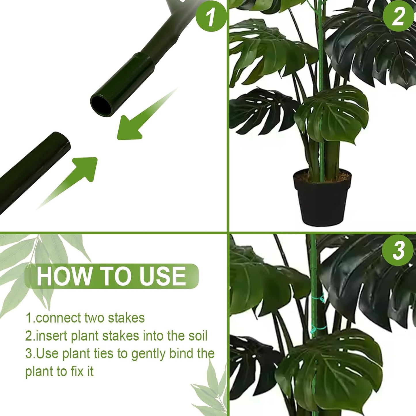 Plant Support Stakes for Indoor Plants, 2-Pack Plant Trellis, Brown