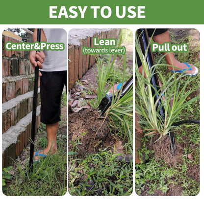 47.2IN Weed Puller Tool,Effortlessly Remove Weeds and Dandelion Roots,Non-Slip 4 Claw Steel Head - 100% Metal Stand Up Weeding Tool, No Bending or Kneeling Required- Ideal for Garden, Lawn, and Patio