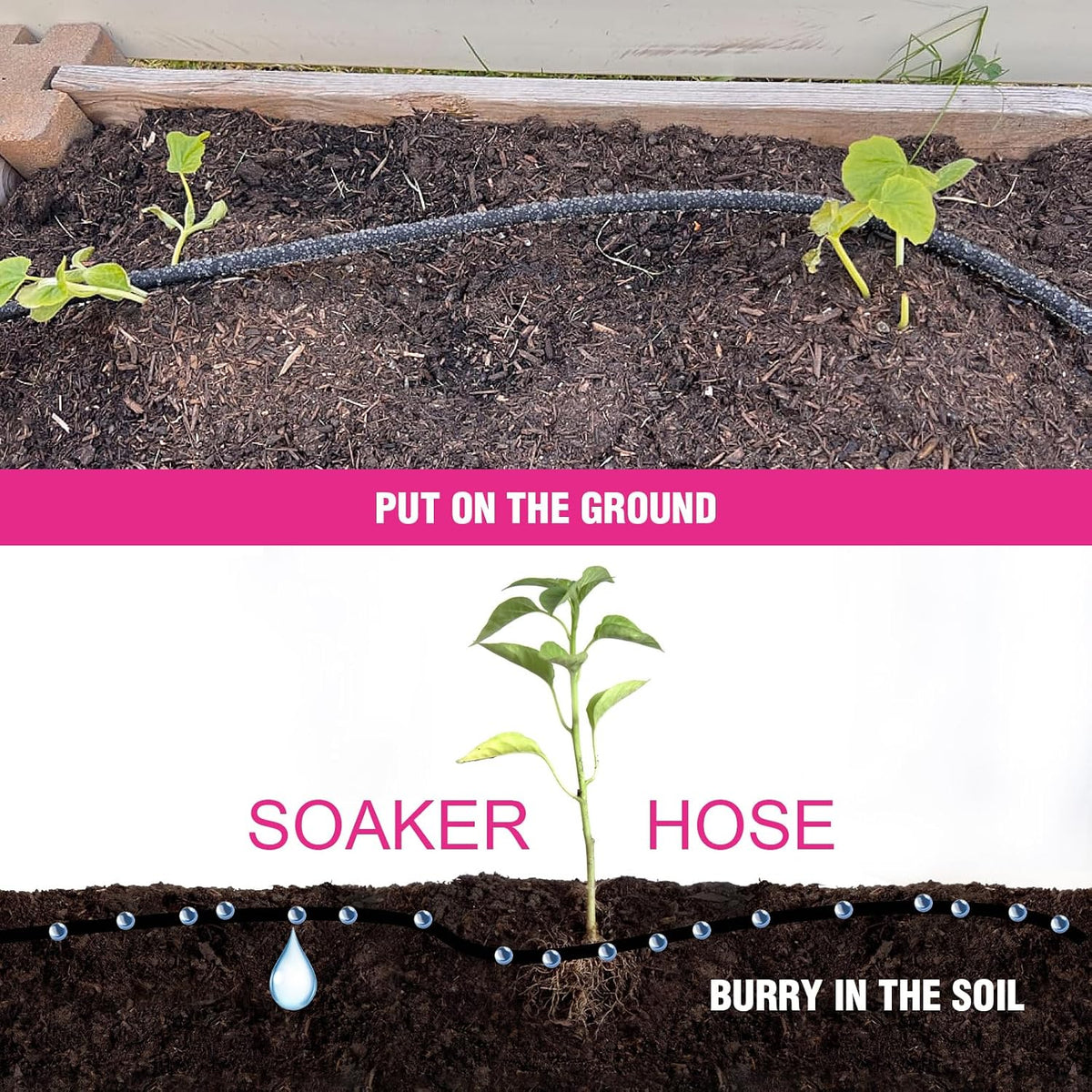 1/2 Inch 150 FT Round Soaker Hose for Garden and Lawn Irrigation