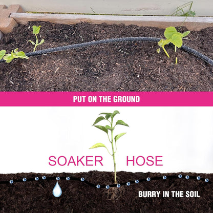 1/2 Inch 150 FT Round Soaker Hose for Garden and Lawn Irrigation