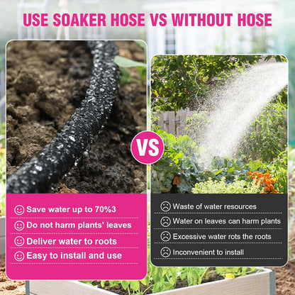 1/2 Inch 150 FT Round Soaker Hose for Garden and Lawn Irrigation