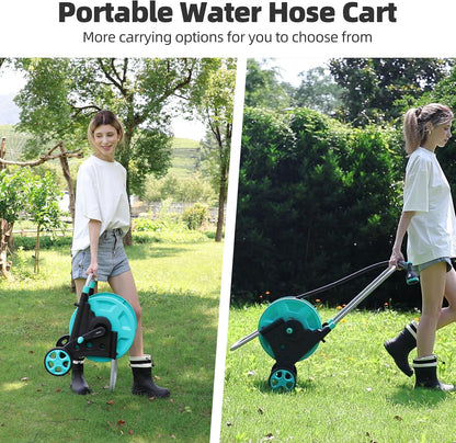 Garden Hose Reel Cart, Hold Up to 75-100 Ft of 5/8 Inch Hose