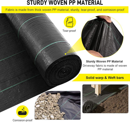 13x115ft Driveway Fabric,5OZ Commercial Heavy Duty Weed Barrier Fabric, Garden Landscape Fabric,French Drain Fabric for Erosion Control,Landscape Fabric,Weed Barrier,Construction Projects