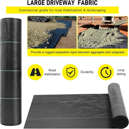 13x115ft Driveway Fabric,5OZ Commercial Heavy Duty Weed Barrier Fabric, Garden Landscape Fabric,French Drain Fabric for Erosion Control,Landscape Fabric,Weed Barrier,Construction Projects