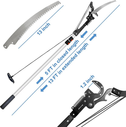 2-in-1 Manual Telescopic Tree Pruner & Pole Saw
