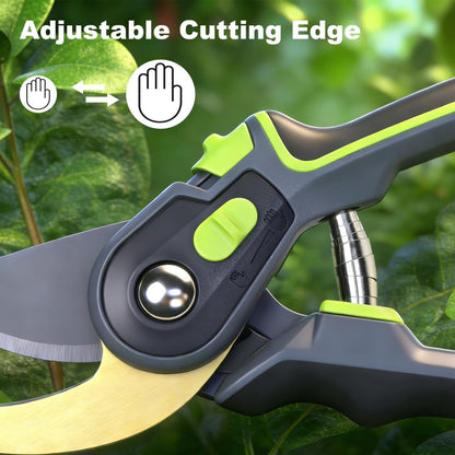 Pruning Shears, Garden Clipper with High-Elasticity Spring, Professional SK5 Steel Blades, Adjustable Handle Opening, Gardening Plant Pruners for Branch Cutting