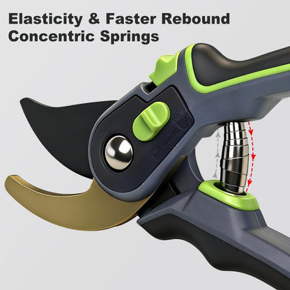 Pruning Shears, Garden Clipper with High-Elasticity Spring, Professional SK5 Steel Blades, Adjustable Handle Opening, Gardening Plant Pruners for Branch Cutting