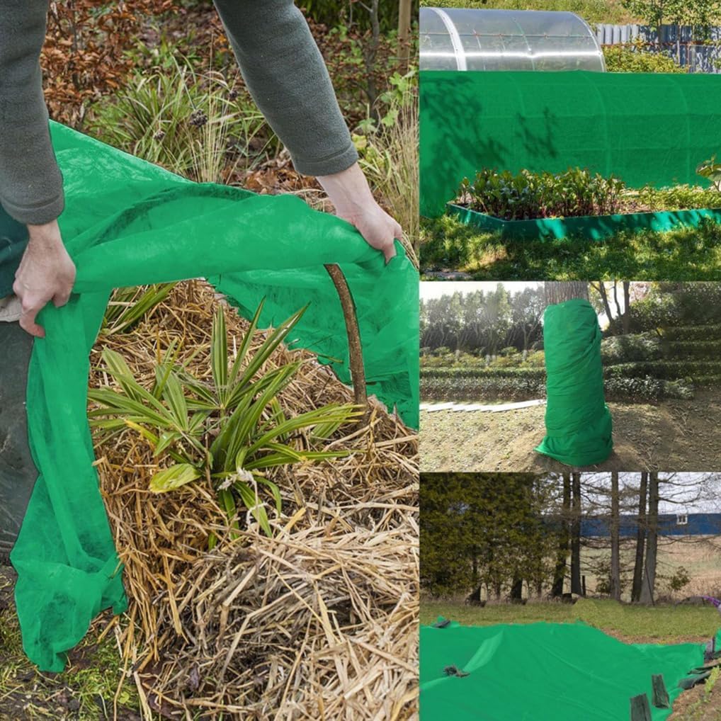 Winter Plant Covers Freeze Protection Blanket Frost Cloth Indoor Outdoor Floating Row Cover for Raised Beds, Vegetable Garden, Potted Plants - Green, 8.2 X 24.61 Ft