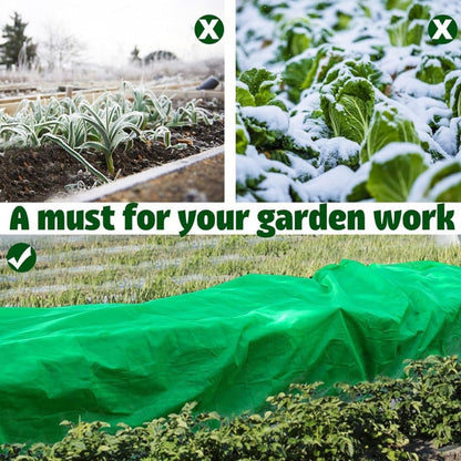 Winter Plant Covers Freeze Protection Blanket Frost Cloth Indoor Outdoor Floating Row Cover for Raised Beds, Vegetable Garden, Potted Plants - Green, 8.2 X 24.61 Ft