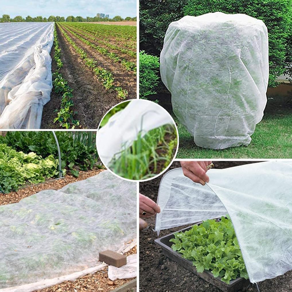 Winter Plant Covers Freeze Protection Blanket Frost Cloth Indoor Outdoor Floating Row Cover for Raised Beds, Vegetable Garden, Potted Plants - Green, 8.2 X 24.61 Ft