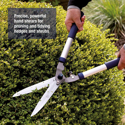 Razorsharp Notched Hedge Shears, Professional Garden Tool for Precision Trimming and Shaping, Quality Carbon Steel Blades