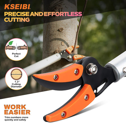 143010 Long Reach 3.5 ft (1.0m) Cut & Hold Bypass Pruner - Lightweight Aluminum, Rust-Resistant, Ergonomic Grip, 1/4" Max Cut - Ideal for Precision Gardening & Pruning