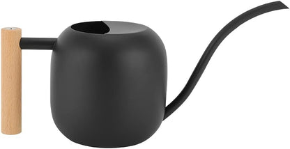 Watering Can 45 oz Long Spout Wooden Handle Stainless Steel