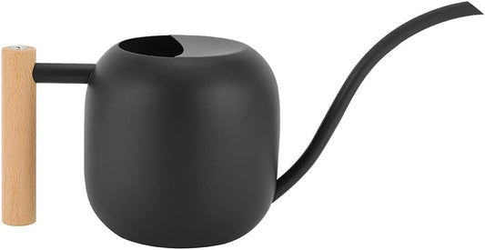 Watering Can 45 oz Long Spout Wooden Handle Stainless Steel