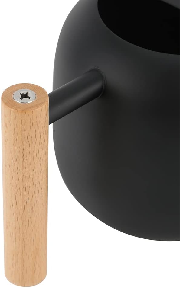 Watering Can 45 oz Long Spout Wooden Handle Stainless Steel