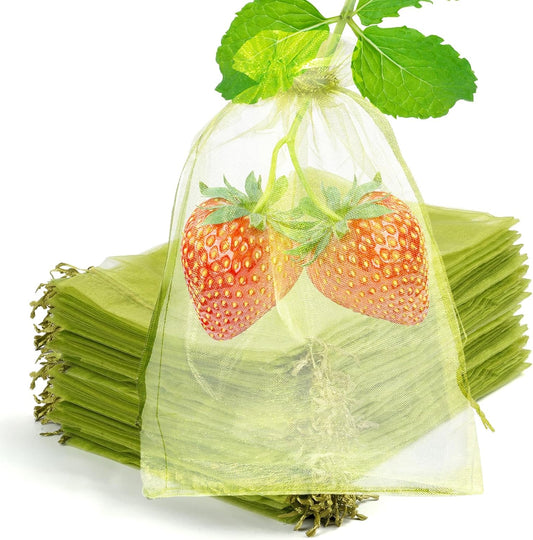 50 Pcs Fruit Protection Bags, 4×6 in Mesh Cover Nets for Tree, Green