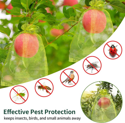 50 Pcs Fruit Protection Bags, 4×6 in Mesh Cover Nets for Tree, Green