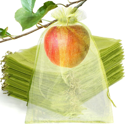 50 Pcs Fruit Protection Bags, 4×6 in Mesh Cover Nets for Tree, Green