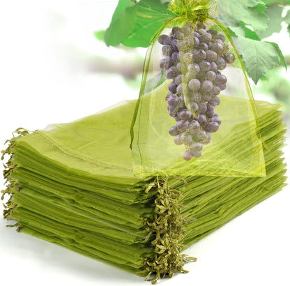 50 Pcs Fruit Protection Bags, 4×6 in Mesh Cover Nets for Tree, Green