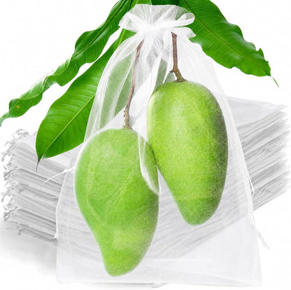 50 Pcs Fruit Protection Bags, 4×6 in Mesh Cover Nets for Tree, Green