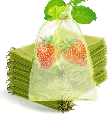 50 Pcs Fruit Protection Bags, 4×6 in Mesh Cover Nets for Tree, Green