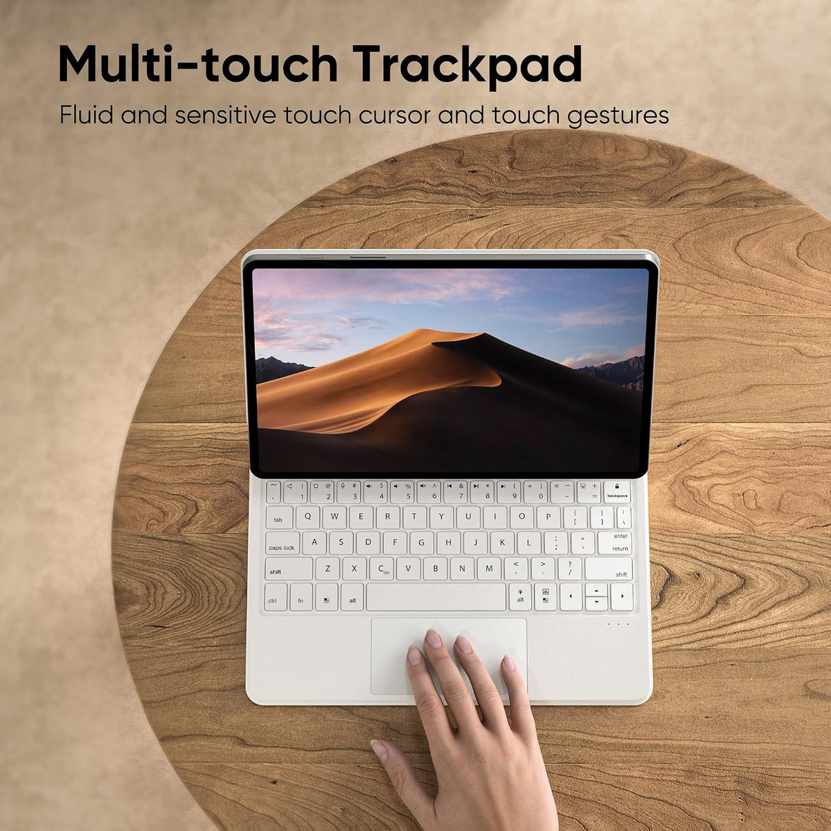 for Samsung Galaxy Tab S10 FE/S9/S9 FE/S8/S7 Keyboard case 11 inch, Magnetic Case with Keyboard with Touchpad Wireless Backlit Floating Cantilever Stand, Slim Protective Cover Folio White