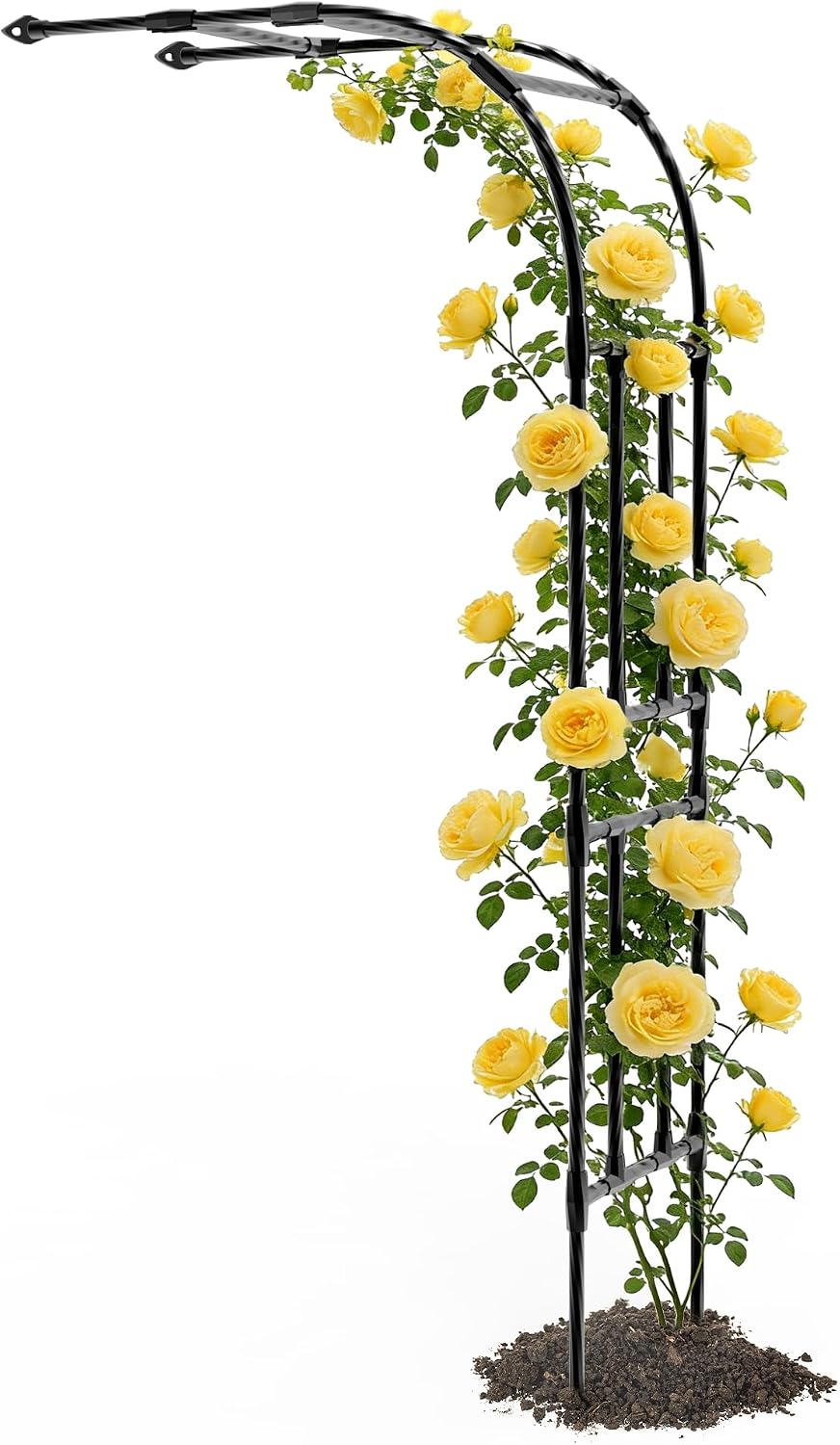 Half Garden Arch - 47in(L)*94.5in(H),Wall Trellis for Climbing Plants Outdoor, Metal Arch with Plastic-Coated Steel Pipe, Arbor Trellis for Lawn, Patio, Backyard Decorations(20MM Pipe)
