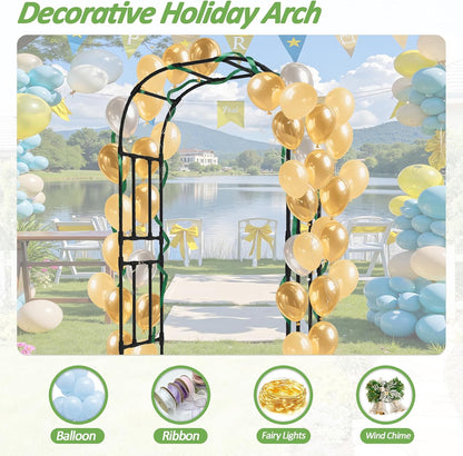 Half Garden Arch - 47in(L)*94.5in(H),Wall Trellis for Climbing Plants Outdoor, Metal Arch with Plastic-Coated Steel Pipe, Arbor Trellis for Lawn, Patio, Backyard Decorations(20MM Pipe)
