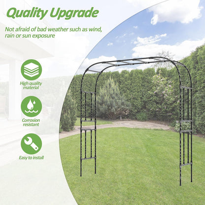 Half Garden Arch - 47in(L)*94.5in(H),Wall Trellis for Climbing Plants Outdoor, Metal Arch with Plastic-Coated Steel Pipe, Arbor Trellis for Lawn, Patio, Backyard Decorations(20MM Pipe)