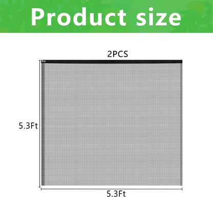 2 Pcs Black Large Fruit Tree Netting with Zipper and Drawstring, 5.3 x 5.3 Ft Breathable Mesh Garden Bird Netting Plant Cover, Insect Bird Barrier Net Mesh for Protect Plants from Squirrel Bugs