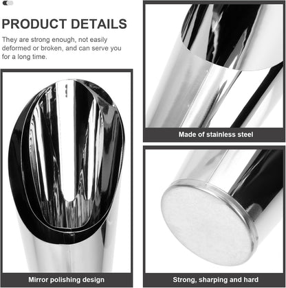 3pcs Bonsai Shovel Stainless Steel Garden Hand Metal Spade Shovel Bucket Spade Potted Planting Potting Cup for Home Gardening Silver