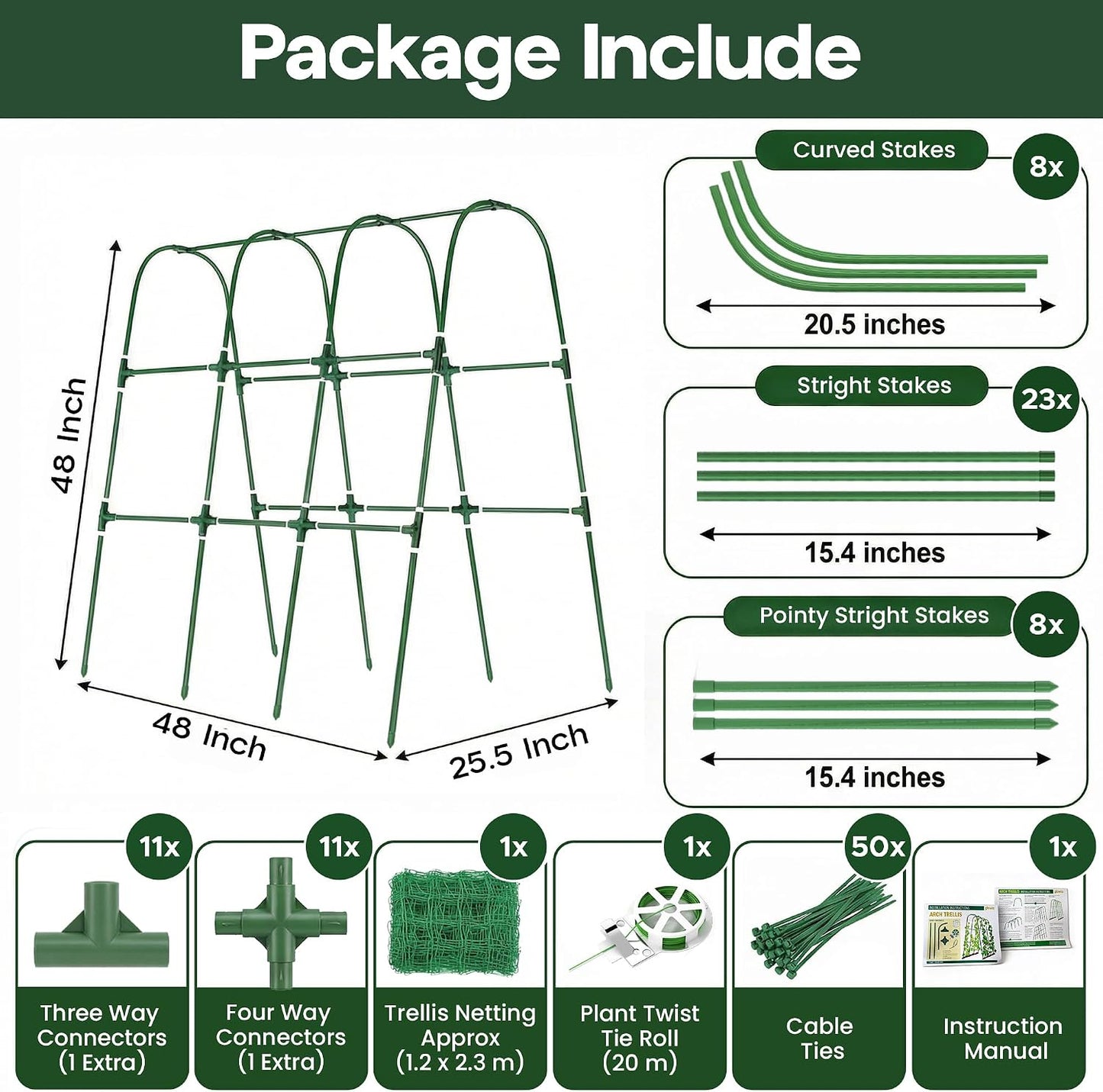 50x50 Cucumber Trellis for Raised Bed- A Frame Vegetable Garden Trellis