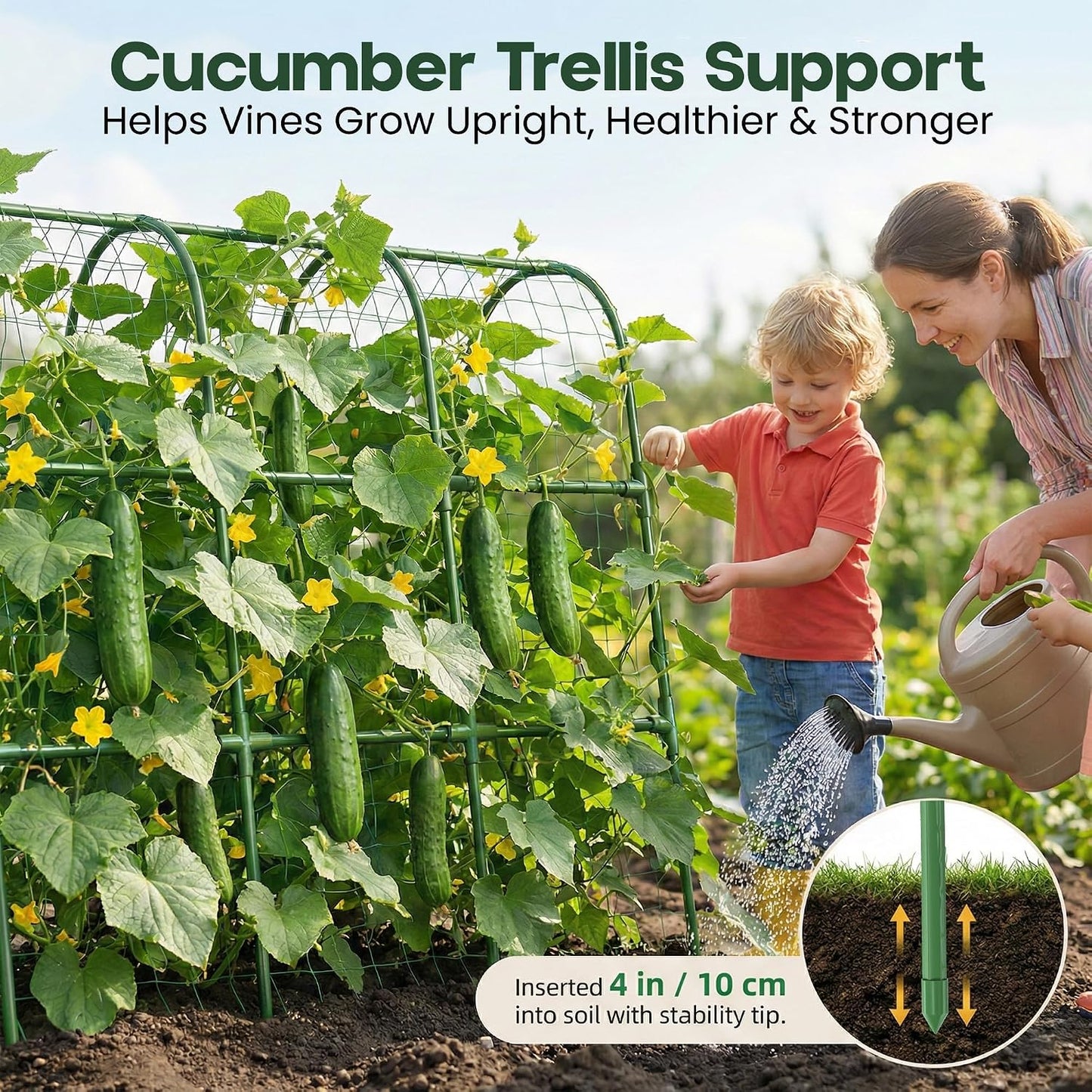 50x50 Cucumber Trellis for Raised Bed- A Frame Vegetable Garden Trellis
