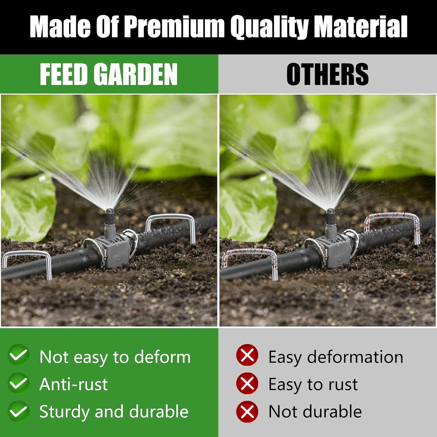6 Inch 200 Pack Galvanized Landscape Staples 11 Gauge Anti-Rust Garden Stakes Landscaping Fabric SOD Pins Yard Stakes for Christmas Decoration Weed Barrier Fabric