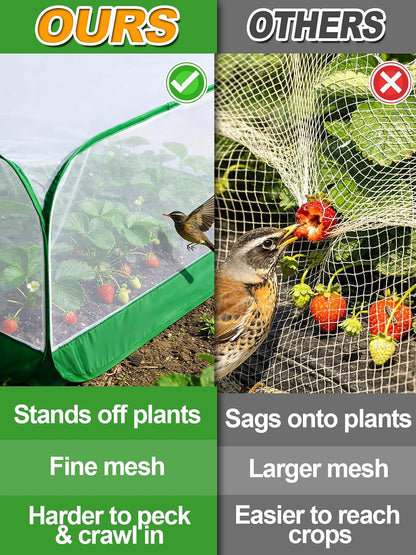 Pop Up Garden Netting for Square Raised Beds, 3.3'L x 3.3'W x 1.65'H