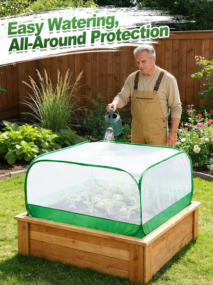 Pop Up Garden Netting for Square Raised Beds, 3.3'L x 3.3'W x 1.65'H