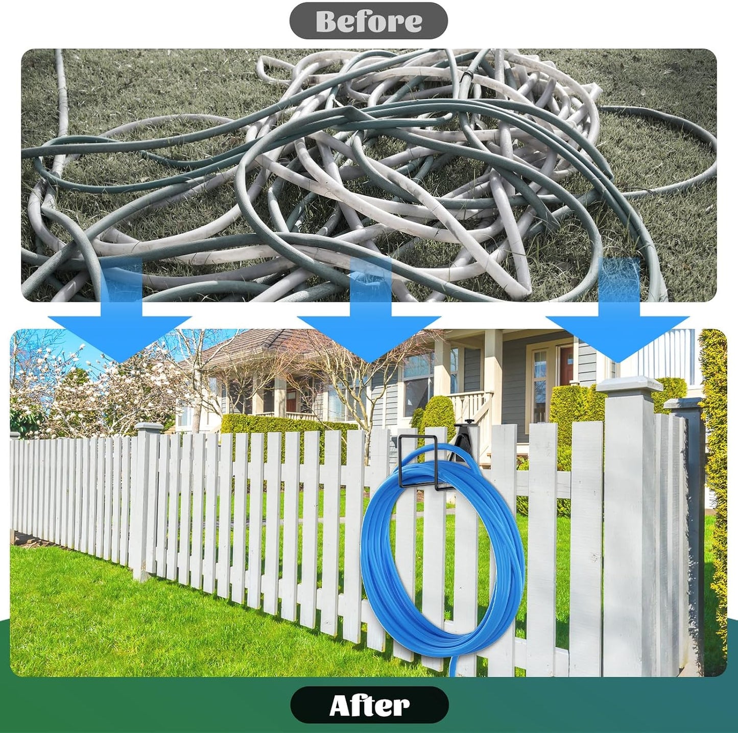 Garden Hose Holder,Adjustable Hose Hanger Wall Mount for Pool Equipment(2)