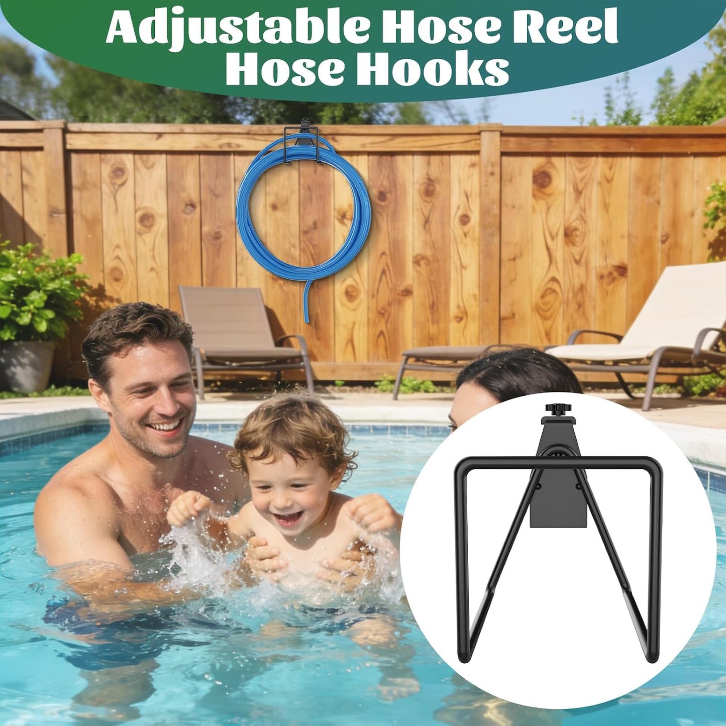 Garden Hose Holder,Adjustable Hose Hanger Wall Mount for Pool Equipment(2)