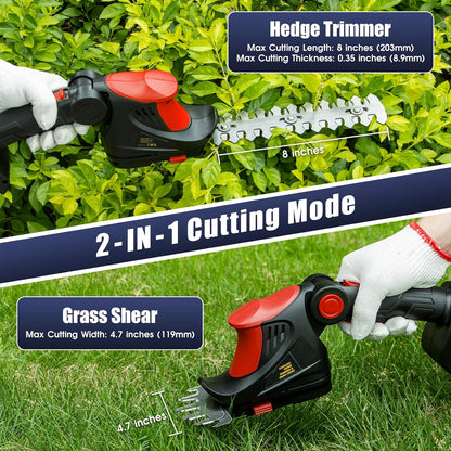 Hedge Trimmer Cordless for Milwaukee 18V MAX Battery(Tool Only), 1500RPM Grass Trimmer Electric Hedge Trimmer, 2 in 1 Design, Perfect for Yard, Garden, and Lawn Care (Red)