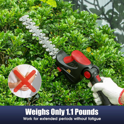 Hedge Trimmer Cordless for Milwaukee 18V MAX Battery(Tool Only), 1500RPM Grass Trimmer Electric Hedge Trimmer, 2 in 1 Design, Perfect for Yard, Garden, and Lawn Care (Red)