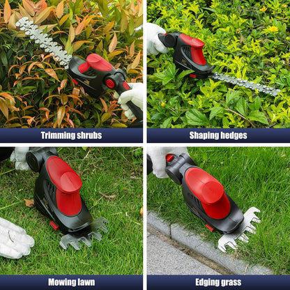 Hedge Trimmer Cordless for Milwaukee 18V MAX Battery(Tool Only), 1500RPM Grass Trimmer Electric Hedge Trimmer, 2 in 1 Design, Perfect for Yard, Garden, and Lawn Care (Red)