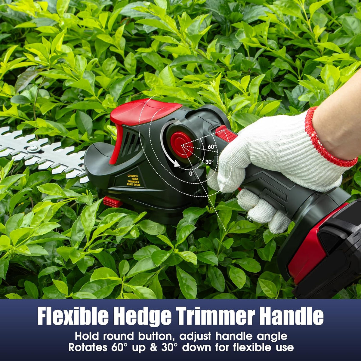Hedge Trimmer Cordless for Milwaukee 18V MAX Battery(Tool Only), 1500RPM Grass Trimmer Electric Hedge Trimmer, 2 in 1 Design, Perfect for Yard, Garden, and Lawn Care (Red)