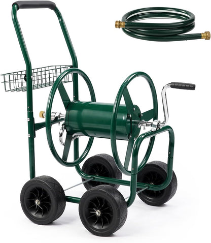 Wall Mounted Garden Hose Reel, Holds 175 ft 5/8-inch Hose, Brown