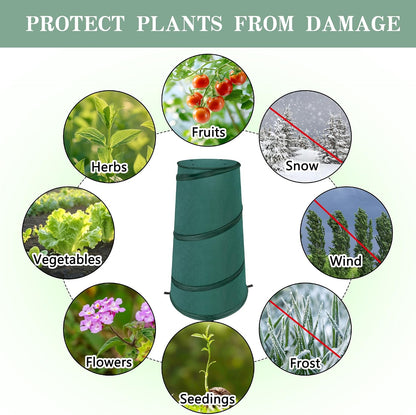 8" x 13" x 22" Pop Up Frost Protection Plant Cone, Non-Woven Winter Plants Freeze Protection Tent, Cold Weather Insulated Plant Protective Cone Cover for Ice Snow Frost Protector Indoor & Outdoor