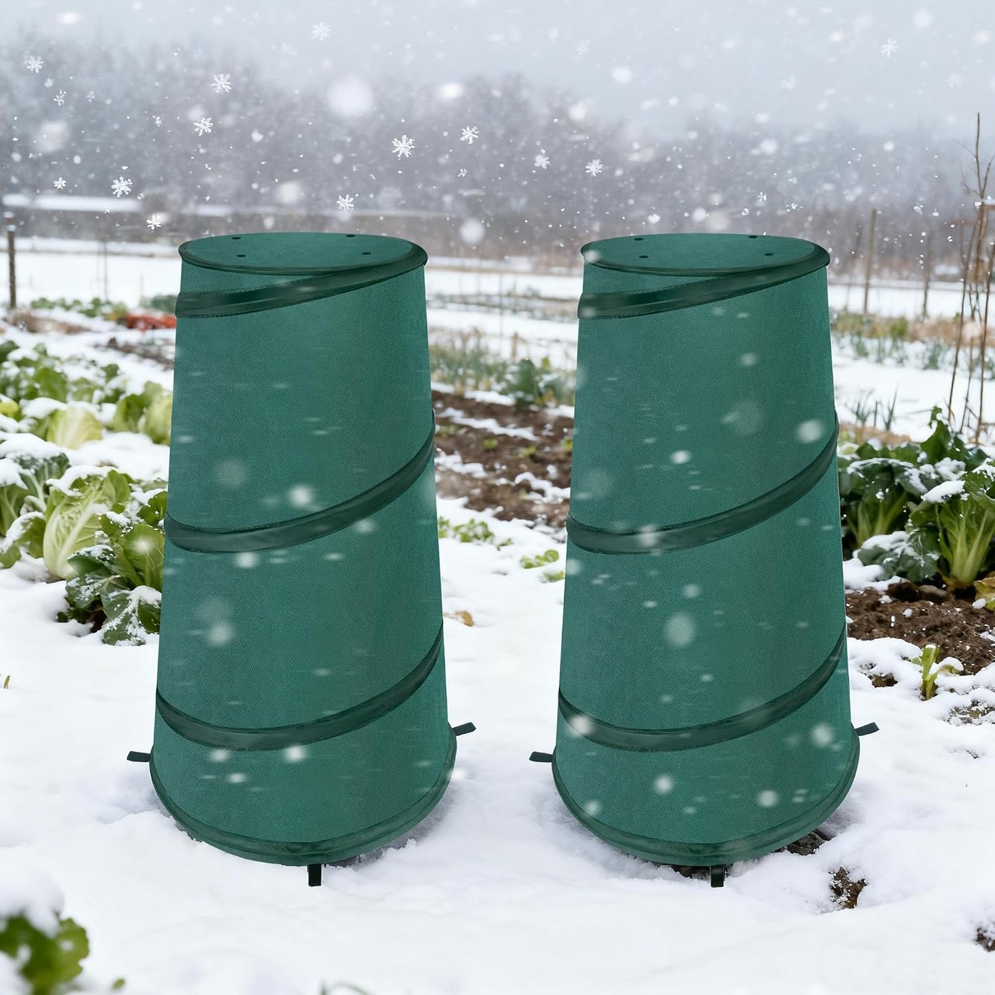 8" x 13" x 22" Pop Up Frost Protection Plant Cone, Non-Woven Winter Plants Freeze Protection Tent, Cold Weather Insulated Plant Protective Cone Cover for Ice Snow Frost Protector Indoor & Outdoor