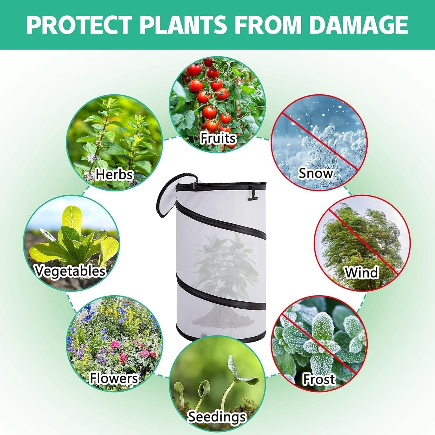 8" x 13" x 22" Pop Up Frost Protection Plant Cone, Non-Woven Winter Plants Freeze Protection Tent, Cold Weather Insulated Plant Protective Cone Cover for Ice Snow Frost Protector Indoor & Outdoor
