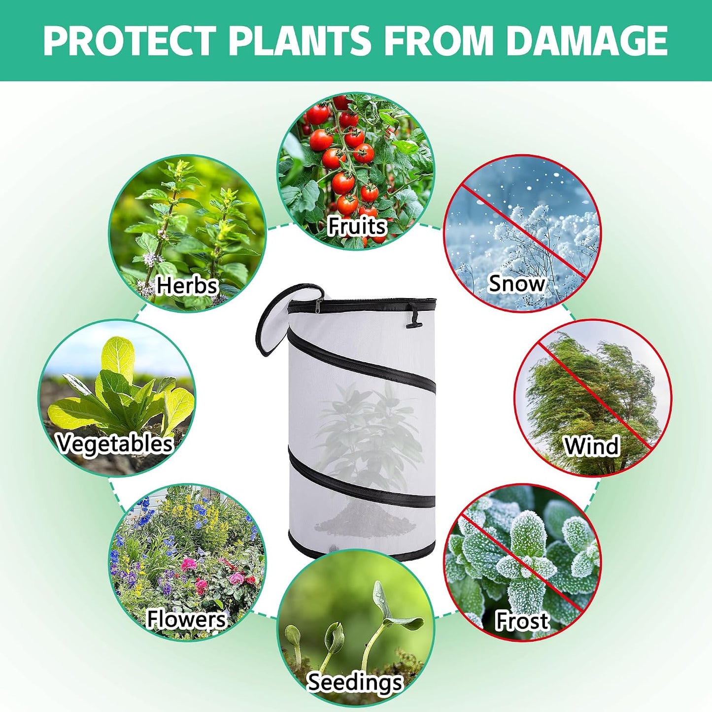 8" x 13" x 22" Pop Up Frost Protection Plant Cone, Non-Woven Winter Plants Freeze Protection Tent, Cold Weather Insulated Plant Protective Cone Cover for Ice Snow Frost Protector Indoor & Outdoor