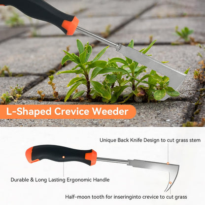 3 Pack Weed Puller Tool, Manual Hand Weeder, Stainless Steel Crevice Weeding Digger Tool, Multi-Purpose Weed Remover Tool for Gardening