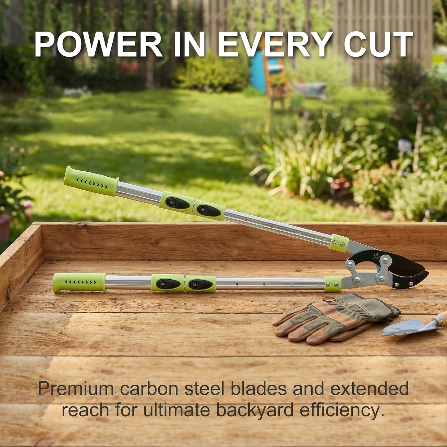 25"- 43" Tree Trimmer, Heavy Duty Bypass Loppers for Tree Branches, Sharp Steel Pruning Shears for 2 Inch Cutting, Garden Tool for Yard Trimming